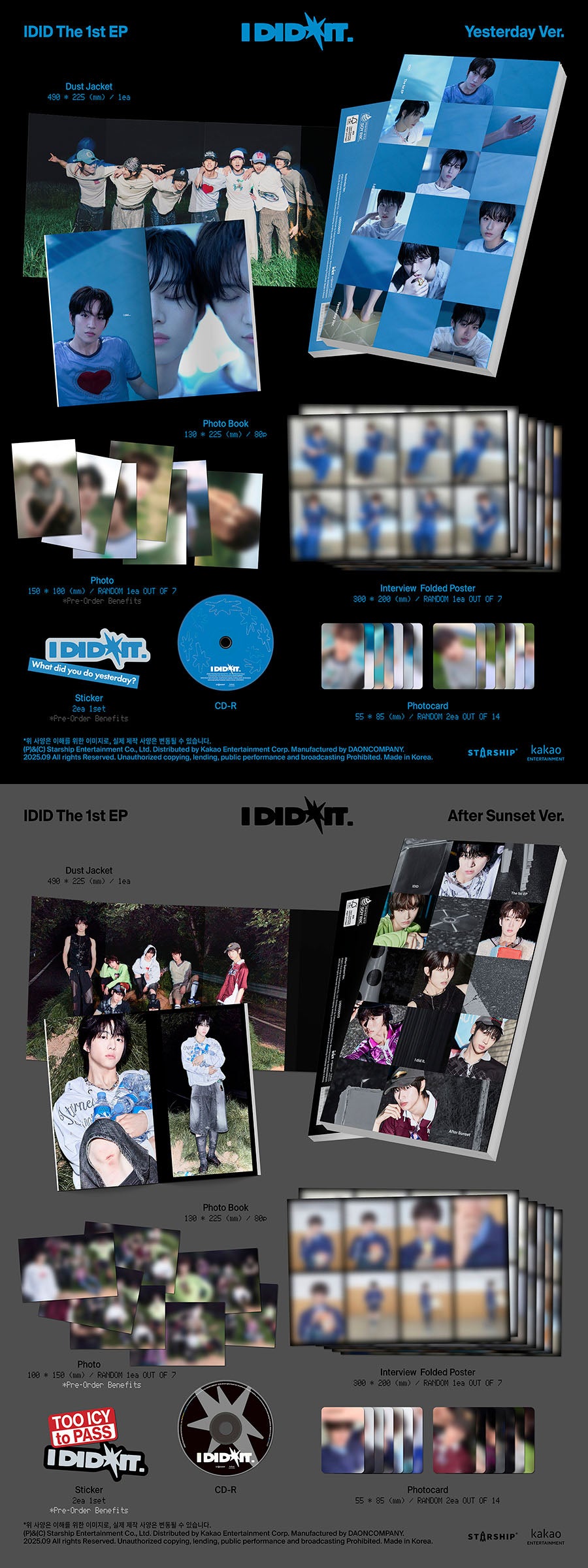 IDID - [I did it] Yesterday Ver. / After Sunset Ver.