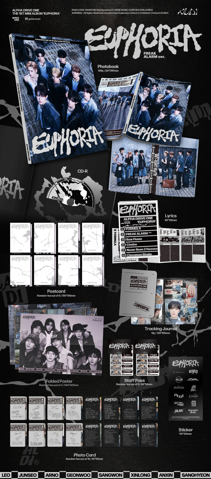 ALPHA DRIVE ONE - THE 1ST MINI ALBUM 'EUPHORIA'_FREAK ALARM ver.