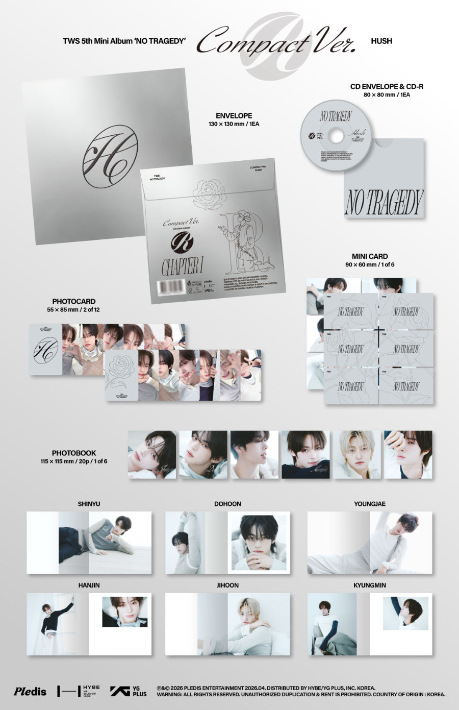 TWS - TWS 5th Mini Album 'NO TRAGEDY' COMPACT Ver. (HUSH)