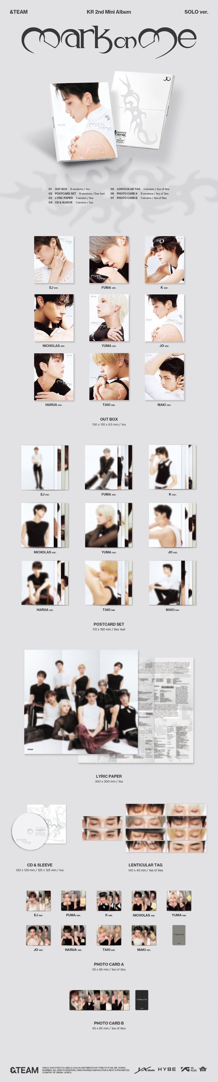 &TEAM - &TEAM KR 2nd Mini Album 'Mark on Me' - SOLO ver. 隨機
