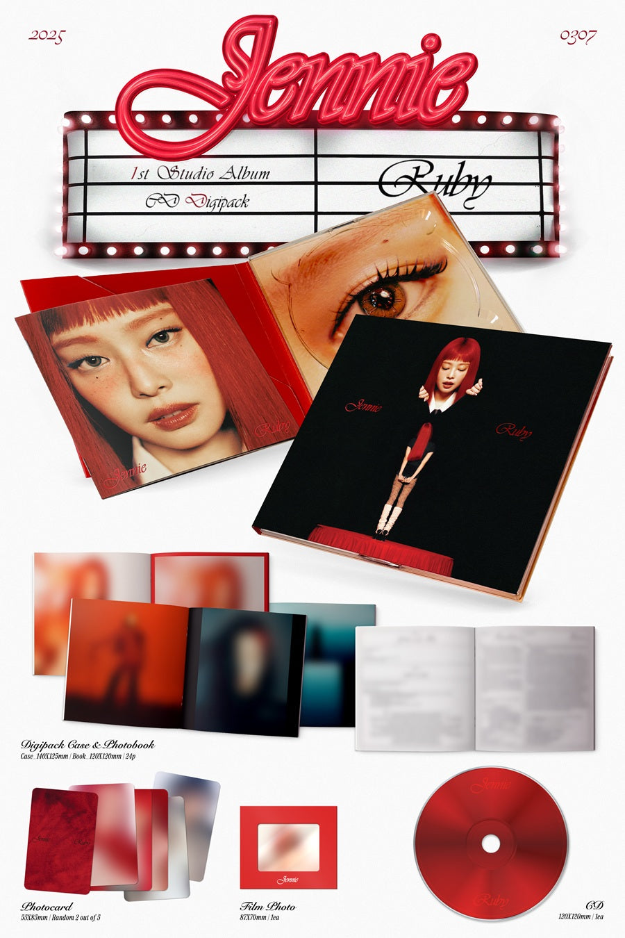 JENNIE - The 1st Studio Album [Ruby] (CD Digipack)